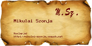 Mikulai Szonja névjegykártya